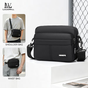 LouisWill Mens Shoulder Bag Messenger Bag Fashion Trend Leisure Bag Sports Waist Bag Lightweight Casual Bag Fashion Leisure Sport Street Bag for College Student