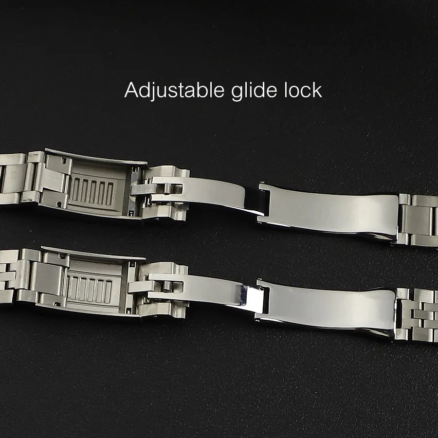 20mm 21mm 904L Adjustable Glidelock Stainless Steel Watch Bracelet