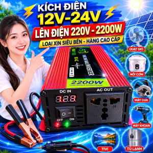 Kích Điện 12v-24V Lên 220V Công Suất 2200W Sin Chuẩn – Hàng Xịn Bền Bỉ Ổn Định