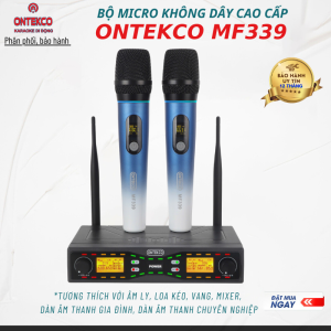 Micro không dây đầu thu Karaoke MF339 tần số UHF có chế độ chỉnh tần số mic pin sạc bảo hành 12 tháng đầy đủ phụ kiện đi kèm tương thích với âm ly loa kéo vang