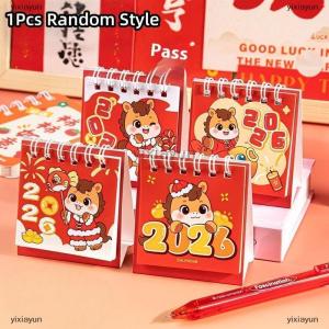 [COD] yixiayun 1Pcs 2026 Cute Capybara Panda Desk Calendar Portable Desktop Decoration Schedule Planner Mini Calendar Office School Supplies