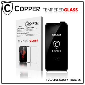 Redmi 9C - COPPER Tempered Glass Full Glue Premium Glossy