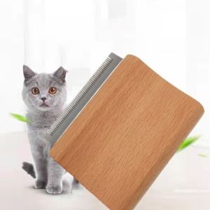 TURHA Wooden Handle Pet Hair Removal Comb Ergonomic Stainless Steel Pet Shaver Massage Tool Professional Horse Grooming Brus Dog Grooming