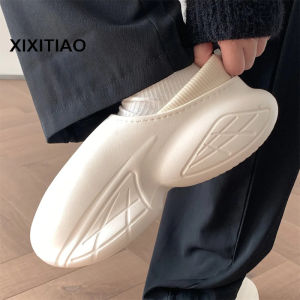 XIXITIAO Minimalist Non-Slip Waterproof Snow Boots Sports Style Fleece-Lined Warm Womens Snow Boots Unique Trendy Winter Outdoor Waterproof Soft Sole Cotton Slippers
