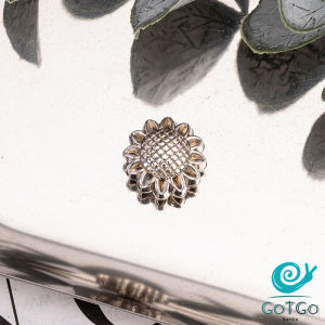 GotGo 1 ชิ้น กระดุมแม่เหล็ก ทรงดอกทานตะวัน ติดสื้อ ผ้าพันคอ แบบไม่ต้องเย็บติด magnetic buckle