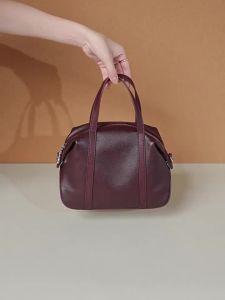KOTI Vintage Womens Leather Crossbody Bag - Soft Cowhide Top Handle Boston Purse with Adjustable Strap