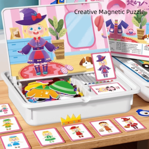 MECOME ภาพวาด จิ๊กซอว์แม่เหล็ก การศึกษาปฐมวัย การดูดซับที่แข็งแกร่ง จิ๊กซอว์เด็ก DIY ตลก ของเล่นเสริมพัฒนาการ สำหรับเด็กอายุ 1-6 ปี