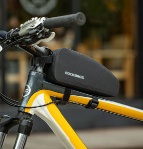 ROCKBROS Waterproof Bicycle Bags Black Nylon Cycling Top Front Tube Frame Bag Large Capacity MTB Road Bicycle Pannier