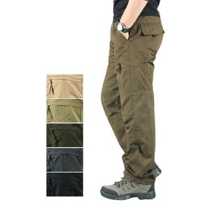 Mens Tactical Pants High Quality Cargo Pants Multi-pocket Khaki Black Army Green Cotton Original Street Beige Trousers