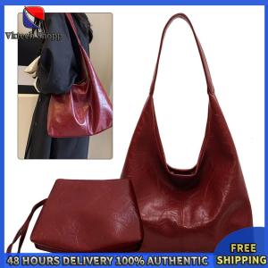 Vktech Chic Women 2pcs Bag Set Including Crossbody and Shoulder Bags Durable Satchel Hobo Bag for Everyday