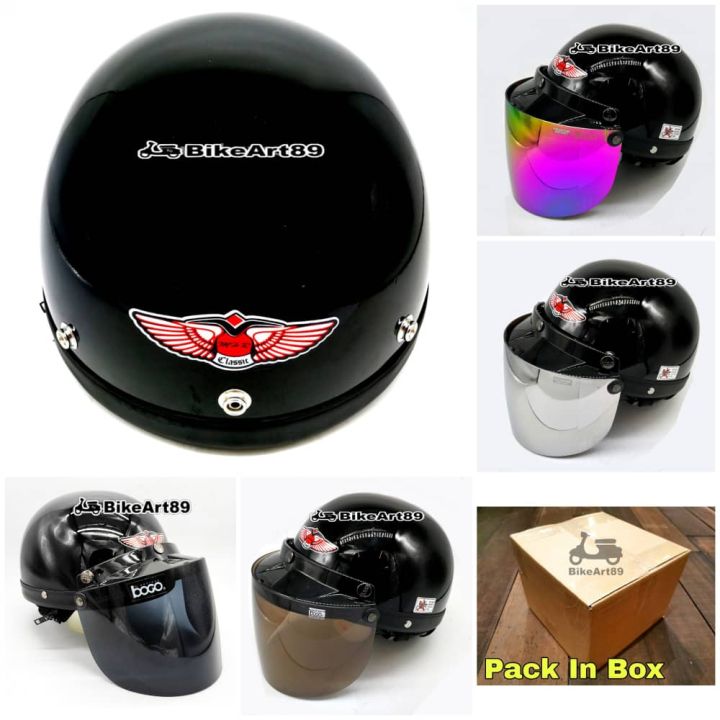 100% ORIGINAL BLACK MHR III Half Cut Helmet MHR Topi Kura EX5