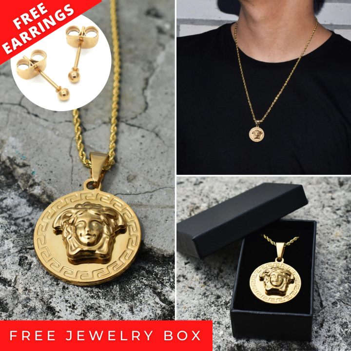 Mens versace pendant on sale necklace