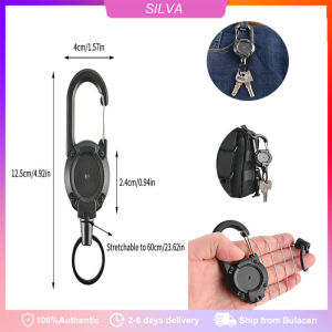 1Pc Anti-theft Metal Buckle Rope Elastic Keychain Easy-to-pull Sporty Retractable Key Ring Anti Lost For ID Card