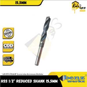 Mata bor besi HSS shank 1/2" - Reduced shank 155 mm besi kayu plastik - Mata bor mutifungsi serbaguna ukuran besar untuk mesin bor tangan 13mm dan 16mm