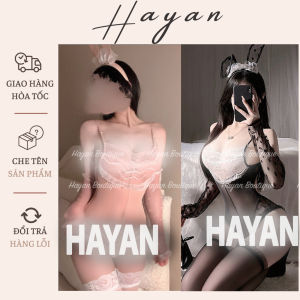 CP27 Cosplay Jumsuite thỏ phối ren kèm bờm thỏ hở lưng quyến rũ gợi cảm CP27