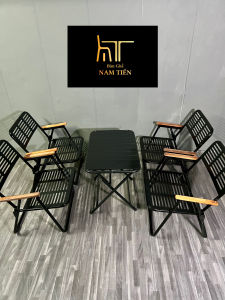 Bộ Bàn Ghế Gấp Gọn Tiện Lợi Combo 4 Ghế 1 Bàn Nan Lá Sắt Bàn Ghế Xếp Ngoài Trời