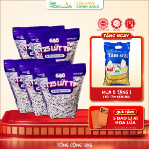 [Siêu Sale Tết] [TẶNG 2Kg Tấm ST25] COMBO 10kg Gạo ST25 Lứt Tím (Tổng 12kg)