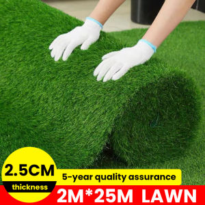 (2M x 25M ) 20MM/25MM/30MM Simulated artificial grass carpet indoor and outdoor thick synthetic grass dog pet grass mat is suitable for garden lawn landscape (send plant leaves)