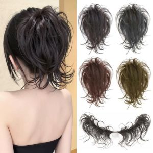 YISHA Synthetic Messy Flower Hair Bun Ponytail with Comb Hair Extensions Self-Winding Bun Hair Extension Fashion Fluffy Long Wavy Curly Hairpieces for Women