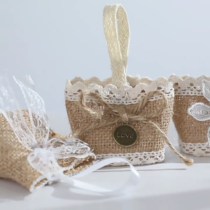 ผ้าใบธรรมชาติถุงซานตาขนาดเล็กสำหรับงานแต่งงานวันเกิดนำมาใช้ใหม่12เซนติเมตรรักษากระเป๋าถือขนมอุปกรณ์บรรจุภัณฑ์
