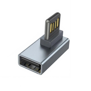 Double Orientation USB Adapter Quick Charging Compatible Zinc Metal Construction Space Saving Data Transfer USBConverter