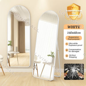 【Warranty】Whole Body Mirror with Stand HD Mirror Full Body Mirror Floor/Wall Mounted Dual Use Hanging Mirror in Bathroom Fitting Mirror Slimming Mirror Household Cloakroom Mirror Full Length Mirror Floor Mirror Wall Mirror for Living Room Bathroom Mirror