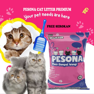 12 liter pesona pasir kucing gumpal wangi lavender free serokan kucing 6 liter