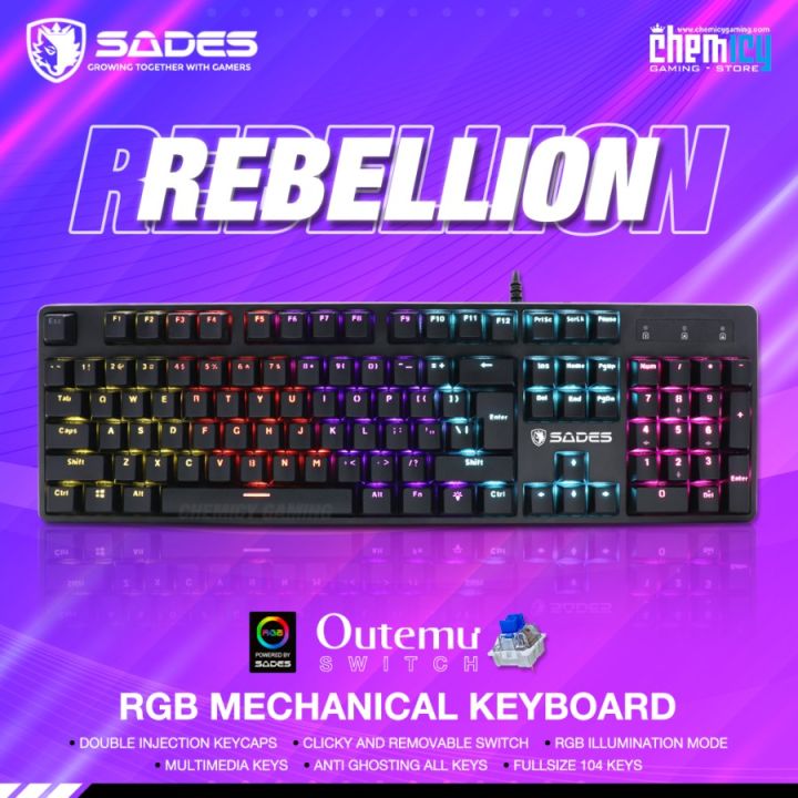 Sades Rebellion RGB Mechanical Gaming Keyboard Lazada Indonesia