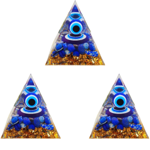 เครื่องประดับพีระมิดตาปีศาจ หินลาพิสลาซูลีธรรมชาติ คริสตัลพลังงานบำบัด ของตกแต่งบ้าน เครื่องประดับผู้พิทักษ์恶魔之眼金字塔
