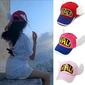 X MOM BABY หมวกกีฬาเบสบอล หมวกเบสบอล Arale Wings หมวกเบสบอลการ์ตูนแอนิเมชั่น นางฟ้านางฟ้า หมวกกันแดดกลางแจ้ง หมวกกันแดดหมวก หมวกปีกกว้างน่ารัก