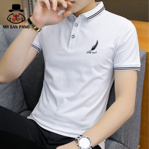 Mens Polo Shirts Casual T-shirts Fashionable Short Sleeves Solid Color Printing Shirt Resistant Business Golf Lapel Top Shirts For Men
