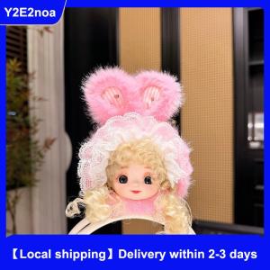 【Local shipping】 Cute Lace Rabbit Ear Curly Hair Vinyl Doll Pendant Hanging for Backpack Bag Jewelry Decorative Girls Gift