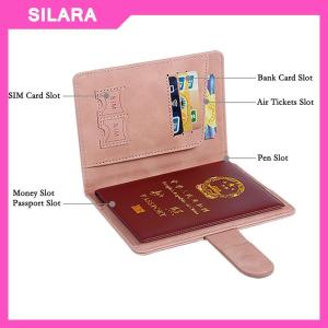 SILARA Rfid khóa hộ chiếu bìa PU da người đàn ông phụ nữ đi du lịch hộ chiếu chủ với chủ thẻ tín dụng trường hợp Wallet Protector Bìa trường hợp