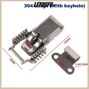 LEYOUFU Stainless steel 304 spring hasp toolbox toggle latches lock wood suitcase buckle hinges Furniture Hardware Accessories