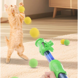【Almost Best】ปืนยิงแมว ปืนยิงลูกปอมๆ ของเล่นแมว ลูกบอลไหมพรมแมว ทนทานยืดหยุ่นสูง ลูกบอลของเล่นแมว