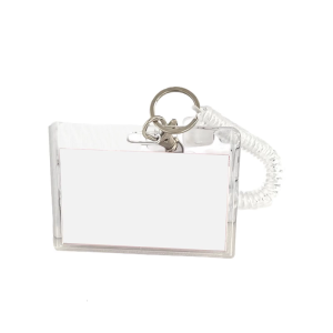 Clear Acrylic Case With Spring Cord and Fast Release Hook Water Resistant Protector For Office School