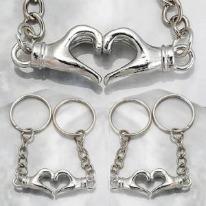 2pcs Heart Palm Matching Key Chain Couple Gift for Boyfriend Girlfriend and General Valentines Day Car Bag Keychain Pendant h260702