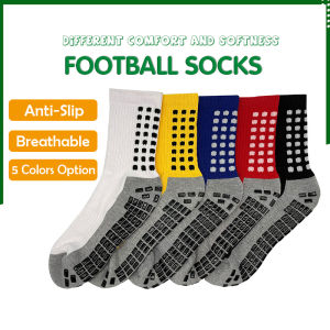 Men Football Sport Sock Thick Silicone Anti Slip Long Size Football Takraw Soccer Basketball Badminton Socks/Stoking Bola Sepak