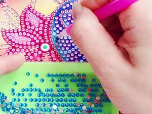 HIMISS 5D Túi xách bộ dụng cụ tự chế mua sắm lưu trữ túi xách với xử lý 25x26cm Túi vải cho người phụ nữ nhà