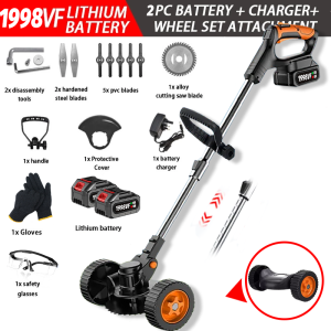 Mesin Rumput Bateri Cordless Grass Cutter Machine Electric Lawn Mower Rechargeable Portable Multifunction Grass Trimmer Adjustable Length Pemotong Rumput Garden Pruning Tool 割草機