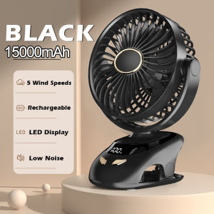 ✅100% Original AMZ 15000mAh Portable USB Rechargeable Clip Fan Strong Wind Table Fan 90° Rotation