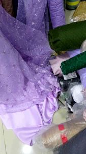 Promo!!! Harga Per 0.5M Kain Tile Tulle Akar Mutiara & Bahan Brucat Akar Mutiara