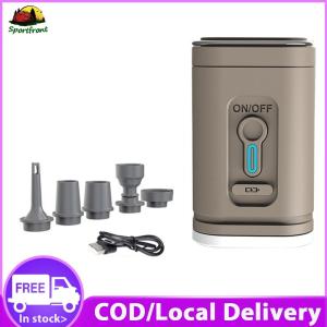 Camping Light Electric Air Pump 1200mAh Handheld Air Compressor 4000Pa Mini Air Pump 3 Lighting Modes for Air Boat Swimming Ring