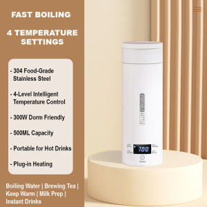 Portable Electric Kettle with LCD | Travel Thermal Cup & Water Boiler | Smart Heating & Insulation Bottle