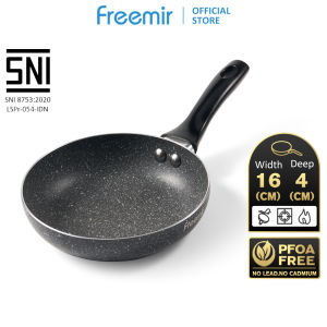 [freemir] Wajan Anti Lengket Diameter 24 cm Gagang Kayu Peralatan Masak Penggorengan