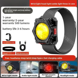 Multifunction Flashlight High Brightness 3-in-1 COB Power Head Lights Waist Bag Lights Wrist Lights Ankle Lights Clock Lights Suitable For Home And Work Car Repair And Camping 500LM IPX5 Waterproof Lights
