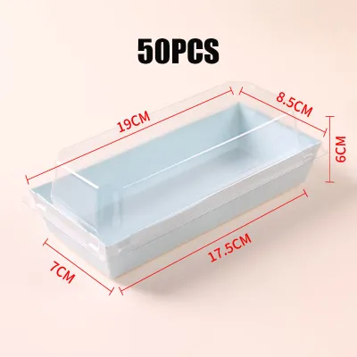 50pcs Square Cake Paper Box Sandwich Boxes Food Packaging Box with Lid Dessert Storage Box Disposable Kotak Kek