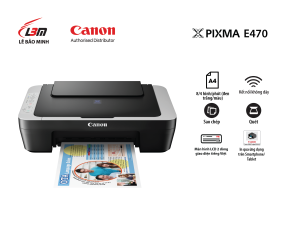 máy in phun màu đa chức năng Canon E470 có in wifi