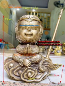 Tượng Tôn Ngộ Không - Tề Thiên Đại Thánh Ngồi Thiền Trên Mây Cao 19cm Nặng 16kg Đẹp Tinh Xảo