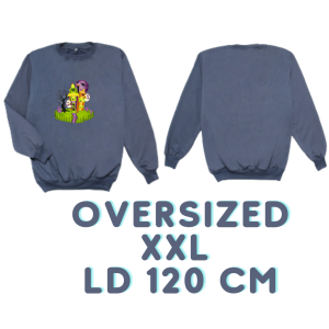 Sweater Wanita Big size Motif Ghost House Bahan Fleece / Sweater Wanita Ukuran Jumbo / Sweater Korea Wanita Ukuran Besar / Sweater Wanita Ukuran XXL